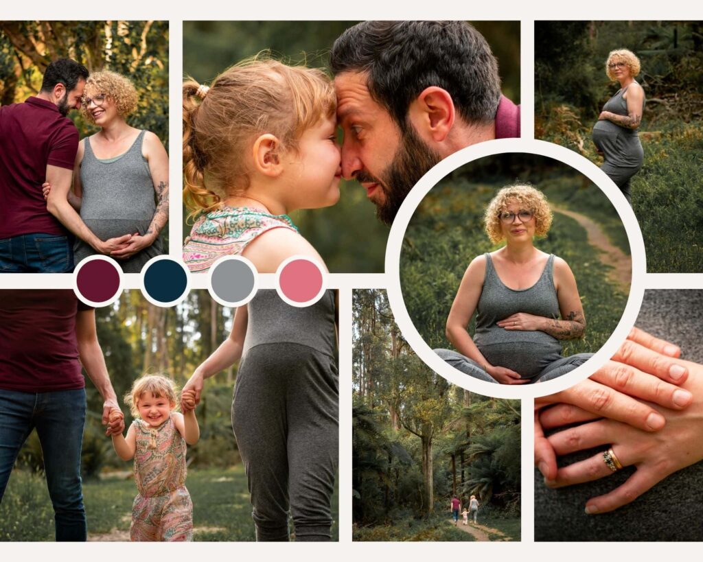 Mood board of what to wear for family photos with Kate Cashin Photography