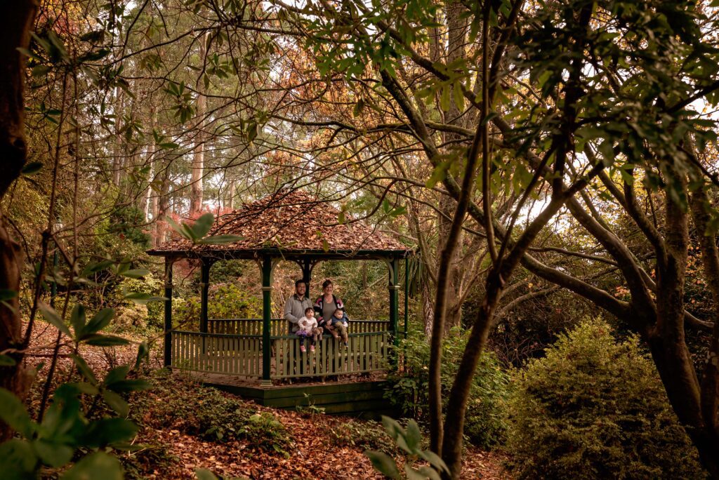 Family photoshoot at the Dandenongs George Tindale Gardens during Autumn