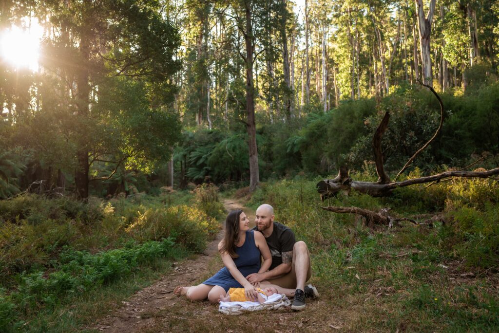 Summer forest baby photos in the Dandenongs east of Melbourne