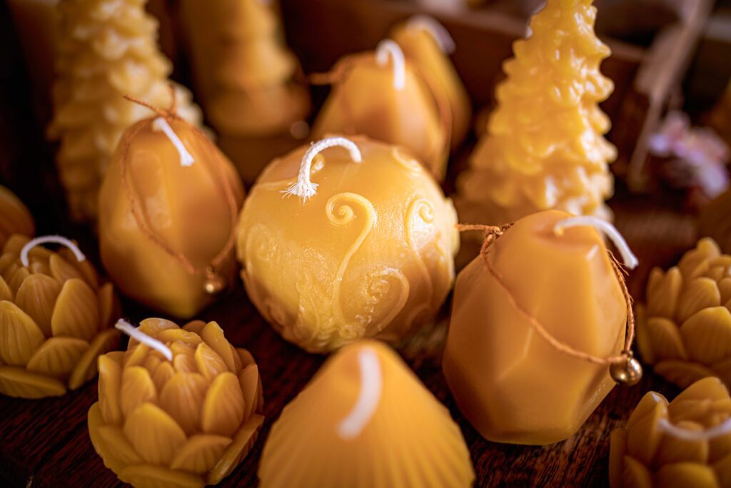 Beeswax candles for sale at Epoche in the Dandenong Ranges